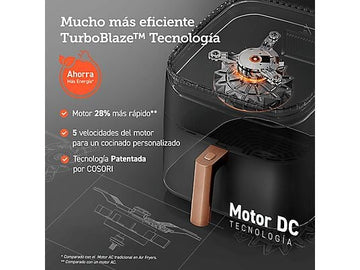 Freidora de aire Cosori Turbo Blaze Chef Edition, 6 L, 1725W, Negro