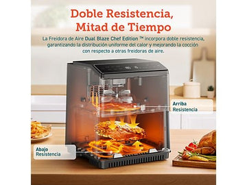 Freidora de aire Cosori Dual Blaze Chef Edition, 6.4 L, 1700W, Negro