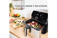 Freidora de aire Moulinex Easy Fry Mega EZ855D, 7.5 L, 8 programas, Inox