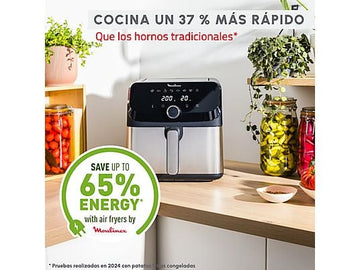 Freidora de aire Moulinex Easy Fry Mega EZ855D, 7.5 L, 8 programas, Inox