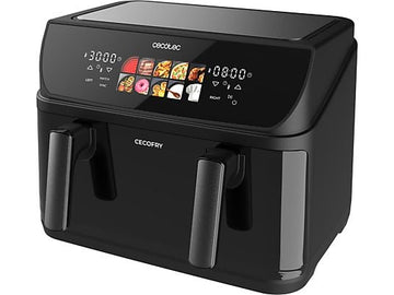 Freidora de aire Cecotec Cecofry&Grill Duoheat 10000, 10 L, 2800W, Negro