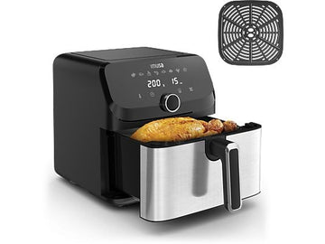 Freidora de aire Moulinex Easy Fry Mega EZ855D, 7.5 L, 8 programas, Inox