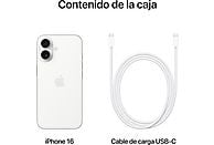 Apple iPhone 16, Blanco, 128 GB, 6.1