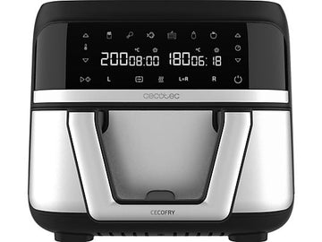 Freidora de aire Cecotec Cecofry Dual 9000, 9 L, con cesta divisible, Inox - Electrodomésticos Idea SL