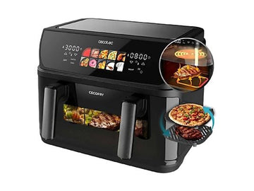 Freidora de aire Cecotec Cecofry&Grill Duoheat 10000, 10 L, 2800W, Negro - Electrodomésticos Idea SL