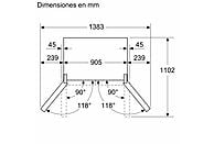 Frigorífico Multidoor Bosch KFN96VPEA, Serie 4, 605 L, Inox