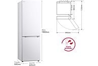 Frigorífico combi LG GBV3100ESW, No Frost, 344 L, 186 cm, DoorCooling+™, FRESHBalancer™, Blanco