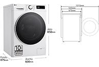 Lavadora LG F2WR5S09A0W de 9 kg, Fondo Súper Reducido, Clase A, Blanco