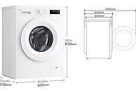 Lavadora LG F4X1008NWH, 8 kg, 1400 rpm, Clase A, Blanco Marfil