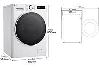 Lavadora LG Serie 600 (F4WR6010A0W), 10 kg, Clase A/A, Blanco