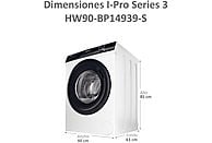 Lavadora Haier I-Pro Series 3 (HW90-BP14939-S), 9 kg, Clase A, Blanco