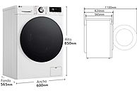 Lavadora LG Serie 700 (F4WR7010AGW), 10 kg, Clase A/A, Blanco