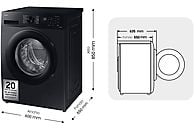 Lavadora Samsung WW90CGC04DABEC, 9 kg, 1400 rpm, Clase A, Negro