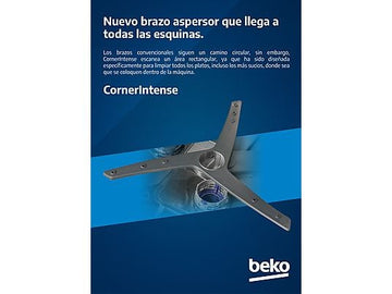 Lavavajillas Beko BDFN26640WC, 16 servicios, 6 programas, 59.8 cm, Tercera bandeja, Blanco