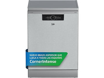 Lavavajillas Beko BDFN26640WC, 16 servicios, 6 programas, 59.8 cm, Tercera bandeja, Blanco