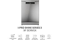 Lavavajillas Haier I-Pro Shine Series 3 XF 5C4M1X, 15 servicios, 10 programas, 60 cm, Motor Inverter, Wi-Fi, Gris