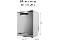 Lavavajillas Haier I-Pro Shine Series 3 XF 5C4M1X, 15 servicios, 10 programas, 60 cm, Motor Inverter, Wi-Fi, Gris