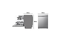 Lavavajillas LG DF587HVS – 10 servicios, 10 programas, 60 cm, Lavado a vapor, Acero antihuellas, Clase A