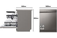 Lavavajillas libre instalación LG DF355FP.APZQEES, 60 cm, Inox antihuellas