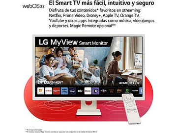 Monitor LG 32SR50F-W, 32”, Full HD IPS, HDR10, Smart Monitor con webOS23