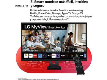 Monitor Smart LG 32SR50F-B, 32 pulgadas, Full HD, webOS 23, Negro