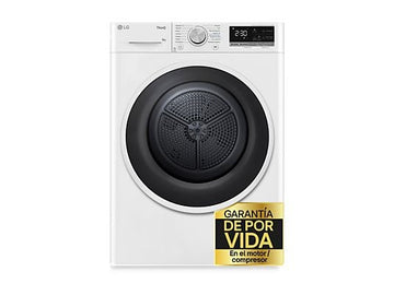 Secadora con bomba de calor LG RH90V5AV6N, 9 kg, A++, Blanco