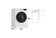 Secadora con bomba de calor LG RH90V5AV6N, 9 kg, A++, Blanco