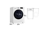 Secadora con bomba de calor LG RH90V9AV3N, 9 kg, A+++, Blanco
