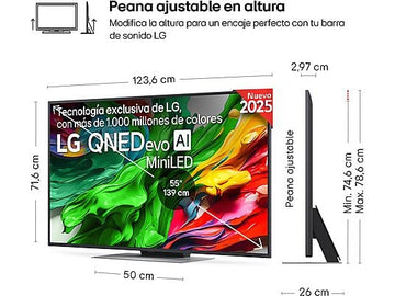 TV QNED MiniLED 55" - LG 55QNED87A6B, 4K UHD, α8 AI Processor Gen2, 120 Hz, Smart TV