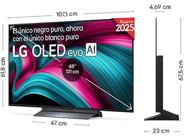 Televisor LG OLED48C55LA, 48 pulgadas, OLED evo 4K, Smart TV, Procesador α9 AI Gen8
