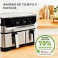 Freidora de aire y grill Moulinex Dual Easy Fry & Grill EZ905D, 8.3 L, Inox - Electrodomésticos Idea SL