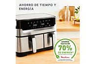 Freidora de aire y grill Moulinex Dual Easy Fry & Grill EZ905D, 8.3 L, Inox