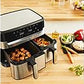 Freidora de aire Moulinex Dual Easy Fry & Grill EZ905D, 8.3 L, Inox