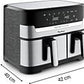 Freidora de aire Moulinex Dual Easy Fry & Grill EZ905D, 8.3 L, Inox