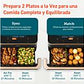 Freidora de aire Cosori Dual Blaze Twinfry™ Chef Edition, 10 L, 2800W, Negro