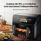 Freidora de aire Cecotec Cecofry&Grill Duoheat 10000, 10 L, 2800W, Negro