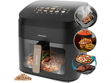 Freidora de aire Cecotec Cecofry&Grill Smokin’ 8500, 8.5 L, 2200W, Negro