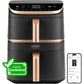 Freidora de aire Cosori Turbo Tower Pro Smart™ Chef Edition, 10.8 L, 2630W, Negro