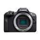 Cámara mirrorless Canon EOS R100 con objetivo 18-45mm IS STM y tarjeta SD