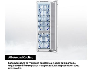Congelador vertical integrable Samsung BRZ22700EWW/EF, 218 L, 177.5 cm, No Frost, Wifi, Blanco