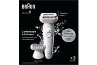 Depiladora Braun Silk-épil 9 (9-030), 3 en 1 con uso en seco y húmedo, Blanca