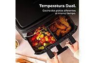 Freidora de aire Cecotec Cecofry Dual 9000, 9 L, con cesta divisible, Inox