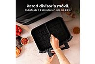 Freidora de aire Cecotec Cecofry Dual 9000, 9 L, con cesta divisible, Inox