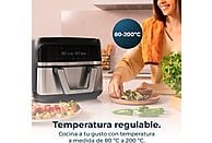 Freidora de aire Cecotec Cecofry Dual 9000, 9 L, con cesta divisible, Inox