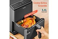 Freidora de aire Cosori Dual Blaze Chef Edition, 6.4 L, 1700W, Negra