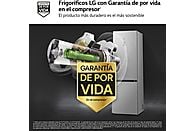 Frigorífico Combi LG GBV5250CPY, 387 litros, Clase C, Inox Antihuellas