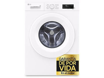 Lavadora LG F4X1008NWH, 8 kg, 1400 rpm, Clase A, Blanco Marfil