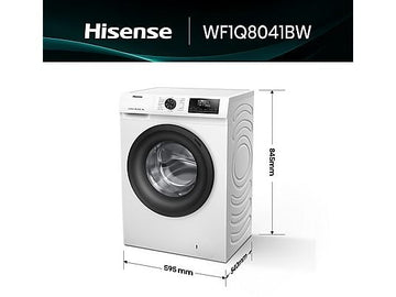 Lavadora Hisense WF1Q8041BW, 8 kg, 1400 rpm, Clase A, Blanco
