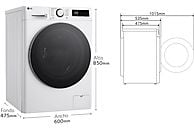 Lavadora secadora LG F2DR5S09A1W, 9/5 kg, 1400 rpm, Blanco