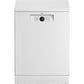 Lavavajillas Beko BDFN26640WC, 16 servicios, 6 programas, 59.8 cm, Tercera bandeja, Blanco